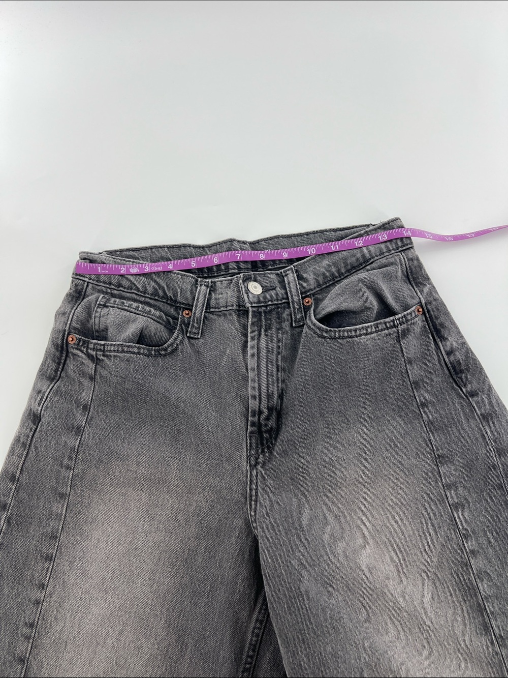 Old Navy Extra High Rise Barrel Leg Denim Jeans Relaxed Fit Baggy Street 8 - Picture 5 of 10